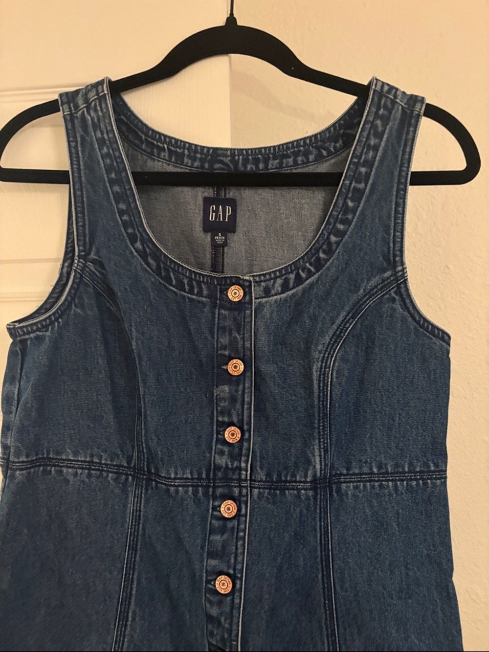 GAP Button-Front Denim Sundress in Blue - Picture 2 of 4